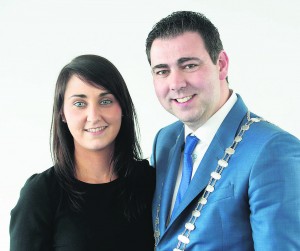 The new County Mayor with his secretary, Edel Howard, who is from Newmarket.  Picture: Martin Walsh.