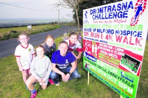 Getting ready for the 2015 Dromtrasna Challenge which takes place on Saturday 17th October: Olivia Horgan, Rachel Flannery, Katie Flannery, Kieran Flannery and Ava Horgan.