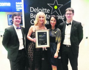 Members of the EPS team with the Deloitte Best Managed Companies certificate;  Neil OToole, Joanne Treacy, Katie Murphy and Denis Buckley.