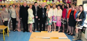 Bishop O'Reilly with Knockainey NS Staff Members Photo John Mortell Knockainey School Opening