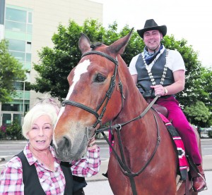 Mayor of County Cork, Cllr John Paul O'Shea's pictured with Eilish O'Carroll,  MC at the Hooley in the Hall, at County Hall, Cork. Picture: Jim Coughlan.