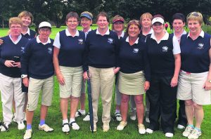 Lady Captain Eileen Caplice with her Junior Cup team, selectors and caddies who defeated Douglas in the Munster semi-final in Bandon on Saturday.