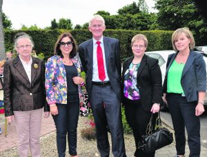 Mary Lee Geary with Alison and Tom Dowling, Pride of Place judges, Martina Caulfield and Brid Burke, Limerick City and County Council. Pride of Place Broadford