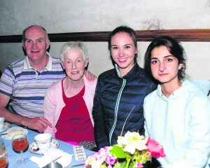 Tim and Margaret Harnett with Miriam Rossa and Sebine Cabanas, Knockainey, enjoying the Hup na Houra Summer Show in the Old Chapel Rooms, Kilfinane on Tuesday night