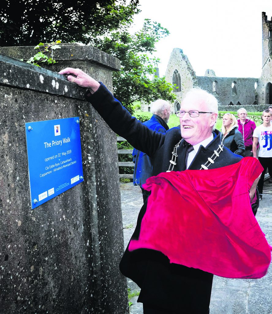 Mural depicting Kilmallock in the 16th Century and new Priory Walkway